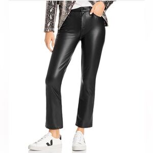 MOTHER the insider ankle faux show vegan Black Leather Pants size 25- like new